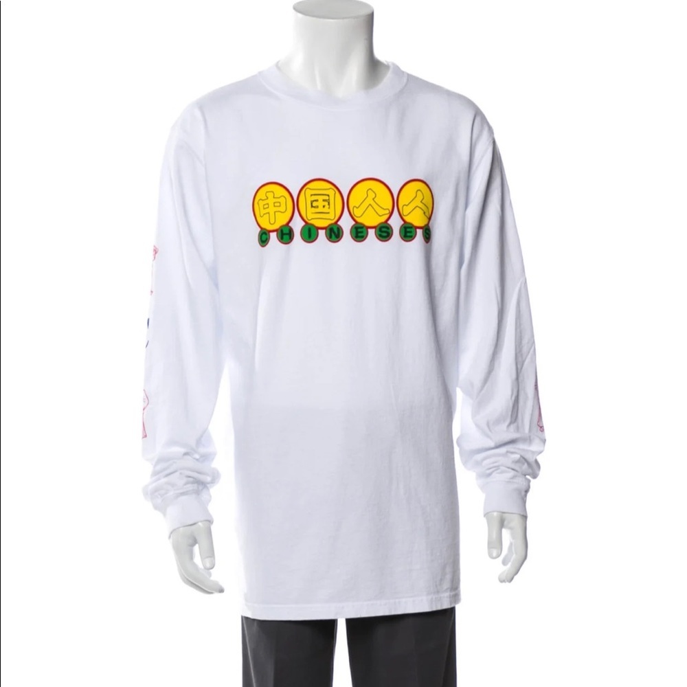 NEW!!! Clot Apparel‎ Long Sleeve 'Chineses' T-Shirt Size Large White